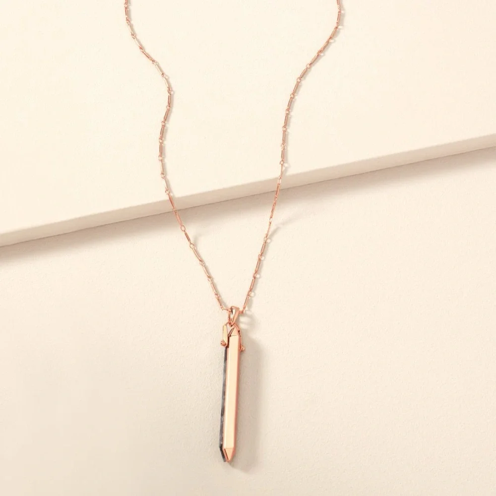 Stella & Dot Rebel Reversible Necklace, Stone & Rose Gold